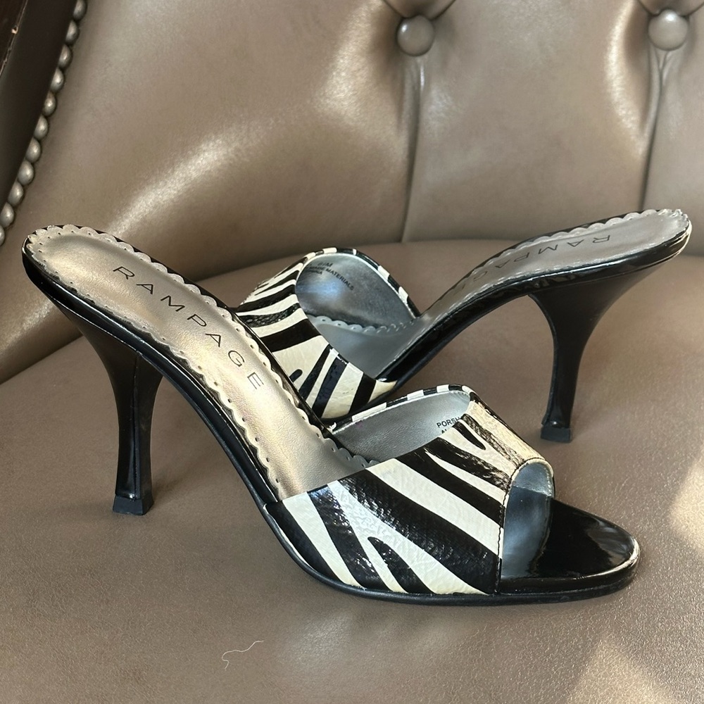 Rampage Zebra Porsha Sandal Heel